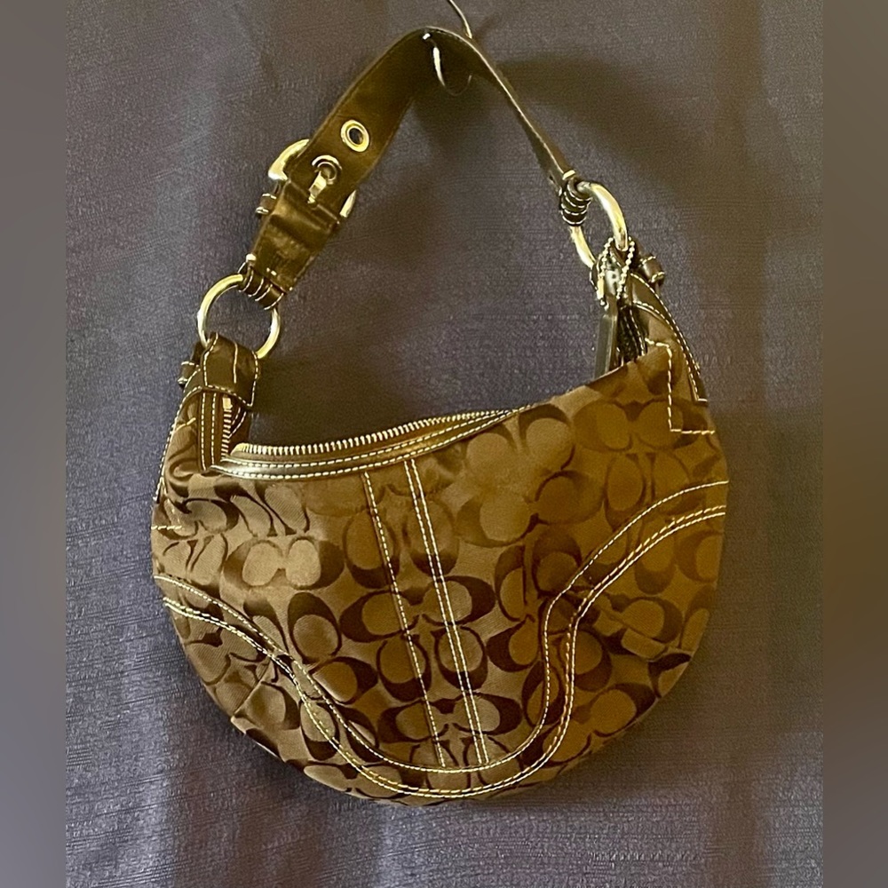 Coach Signature Canvas Hobo Shoulder bag hobo 10073 Brown vintage